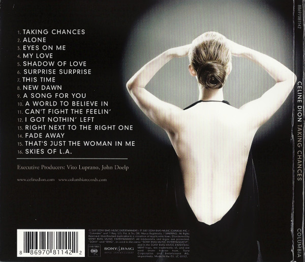 Celine Dion  Taking Chances; Deluxe Edition : Back